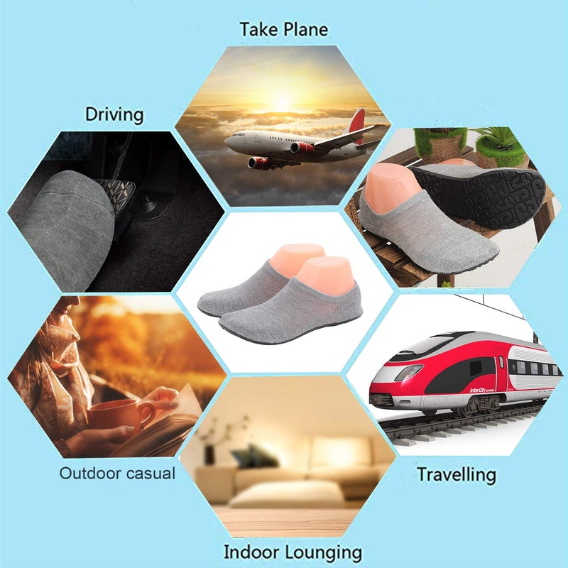 AIYUE Womens Slipper Socks Cozy Indoor Socks Winter Warm Thicken Floor Socks With Grippers,Size:4-9.5 (Medium(23.5cm/4-5.5in), Thin Grey) - Image 4